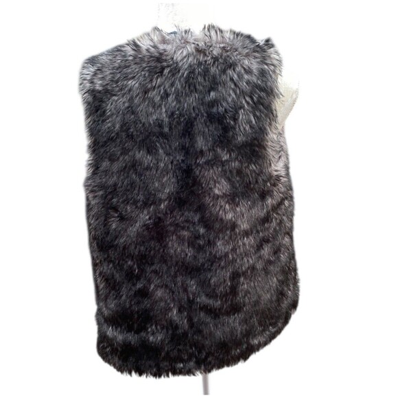 ZARA Kids Faux Fur Vest Black Gray Size 11/12 Fits Women’s Small Soft Plush Boho - Picture 6 of 12